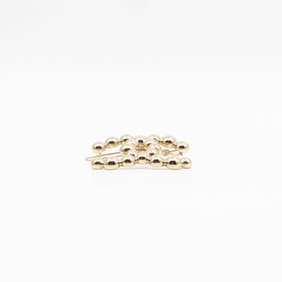 CC Beaded Barrette Hairpin Light Gold Plated