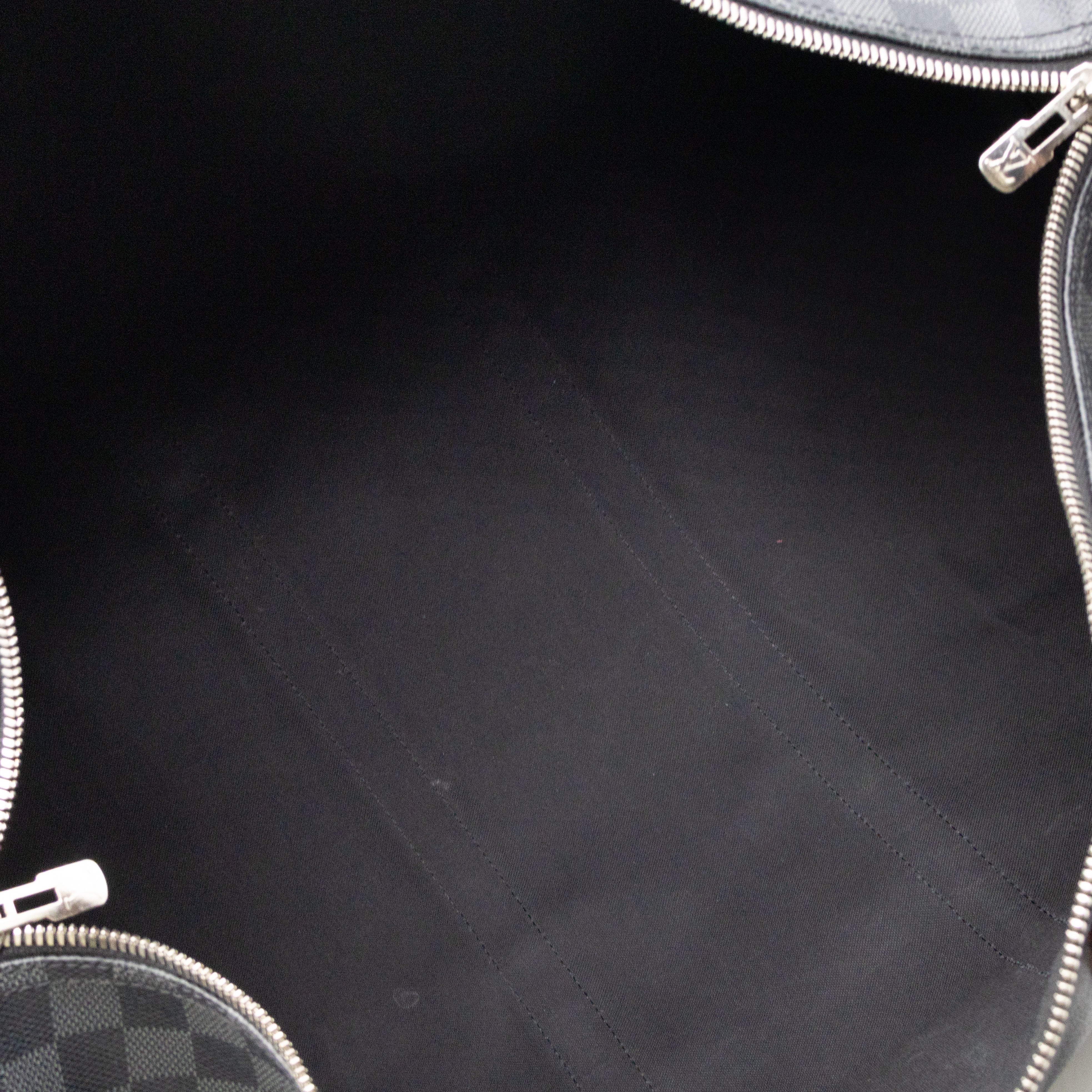Keepall 55 Bandouliere Damier Graphite Rouge