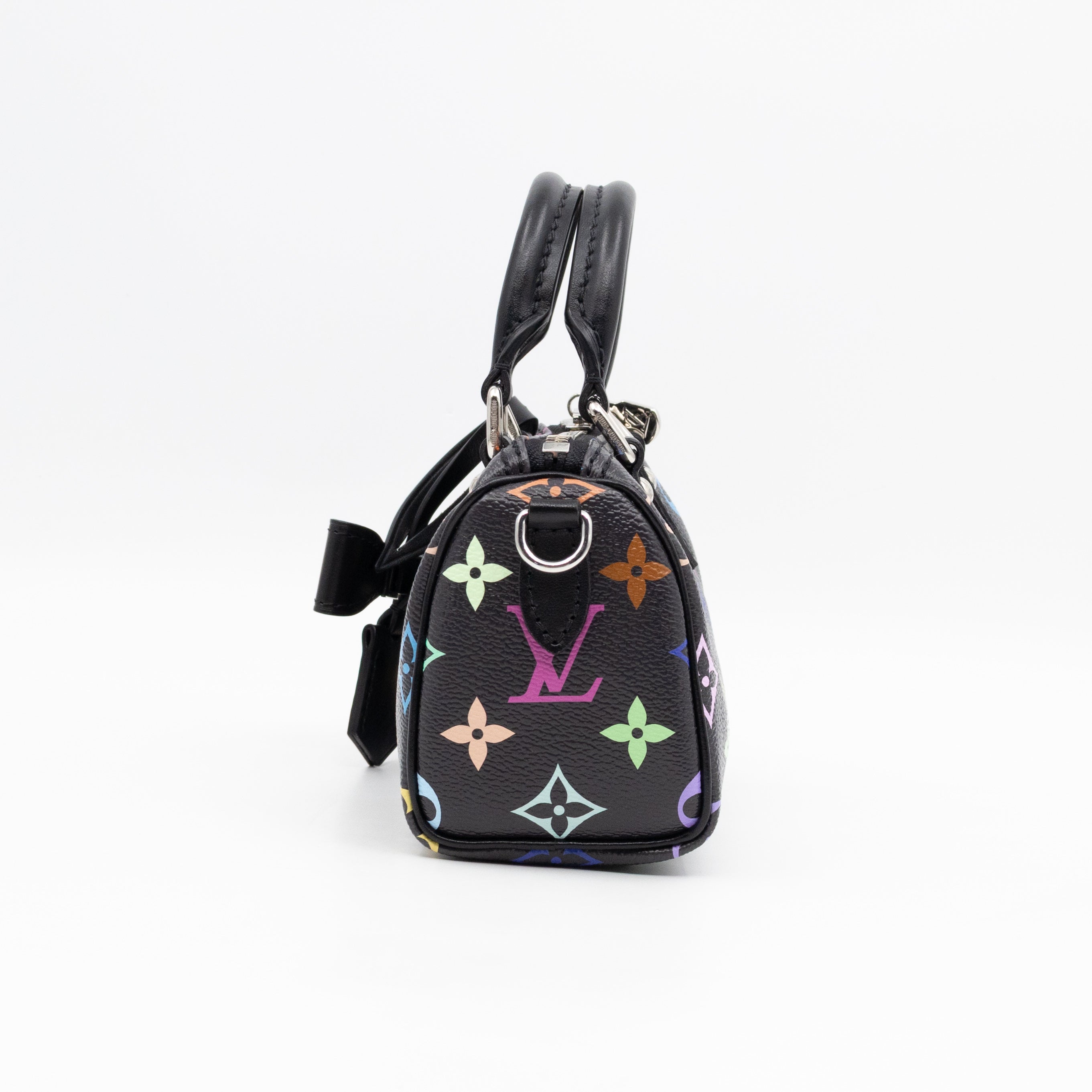 Nano Speedy LV x TM Black Multicolor leather
