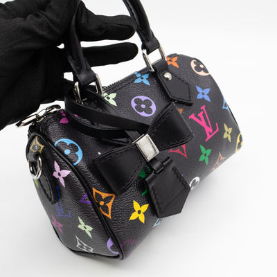 Nano Speedy LV x TM Black Multicolor leather