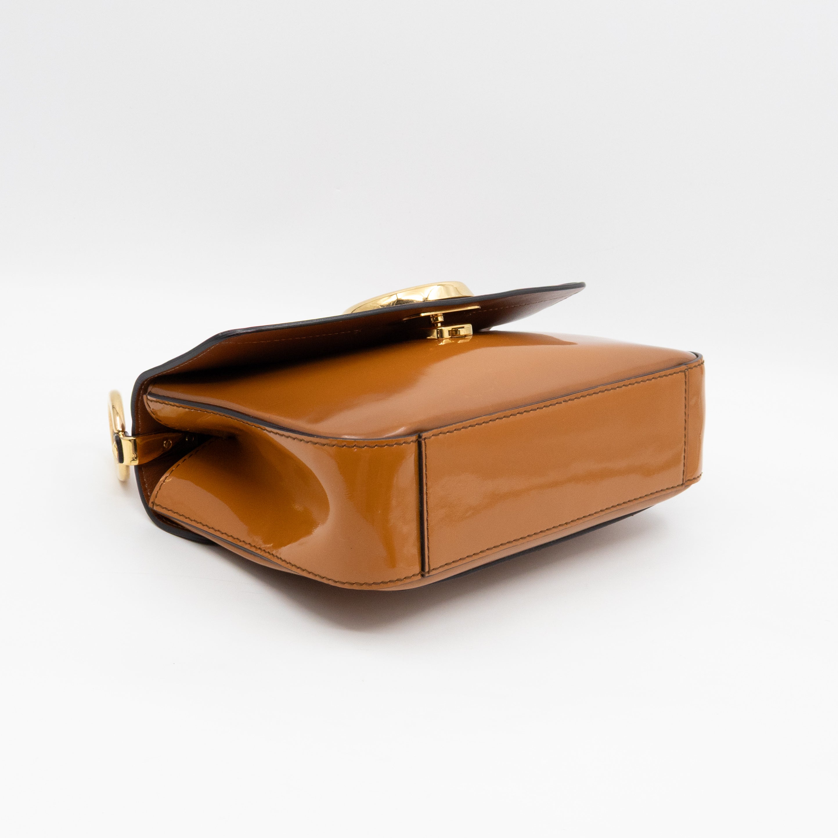 C Bag Small Brown Patent Leather