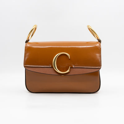 C Bag Small Brown Patent Leather