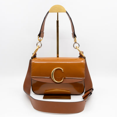 C Bag Small Brown Patent Leather