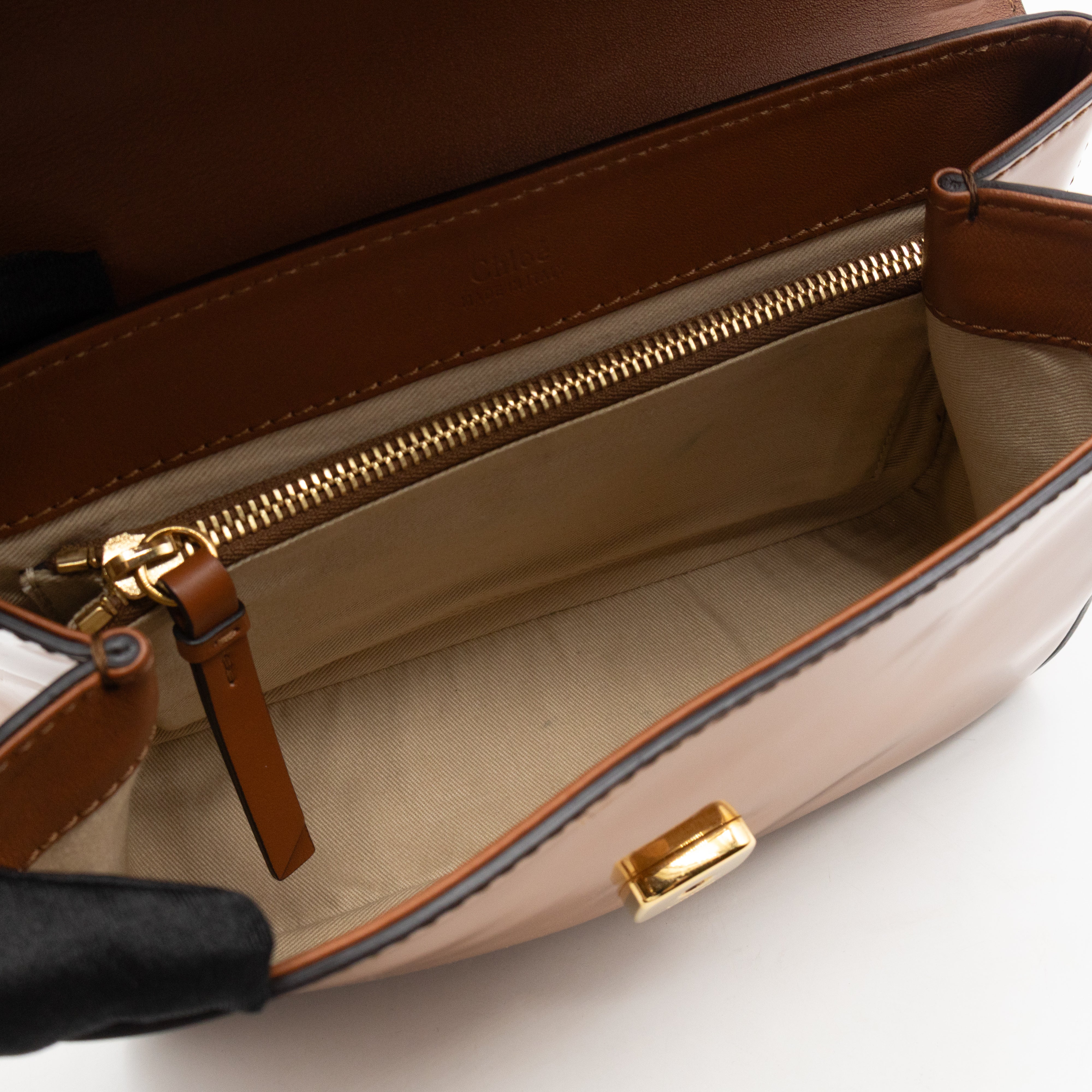C Bag Small Brown Patent Leather