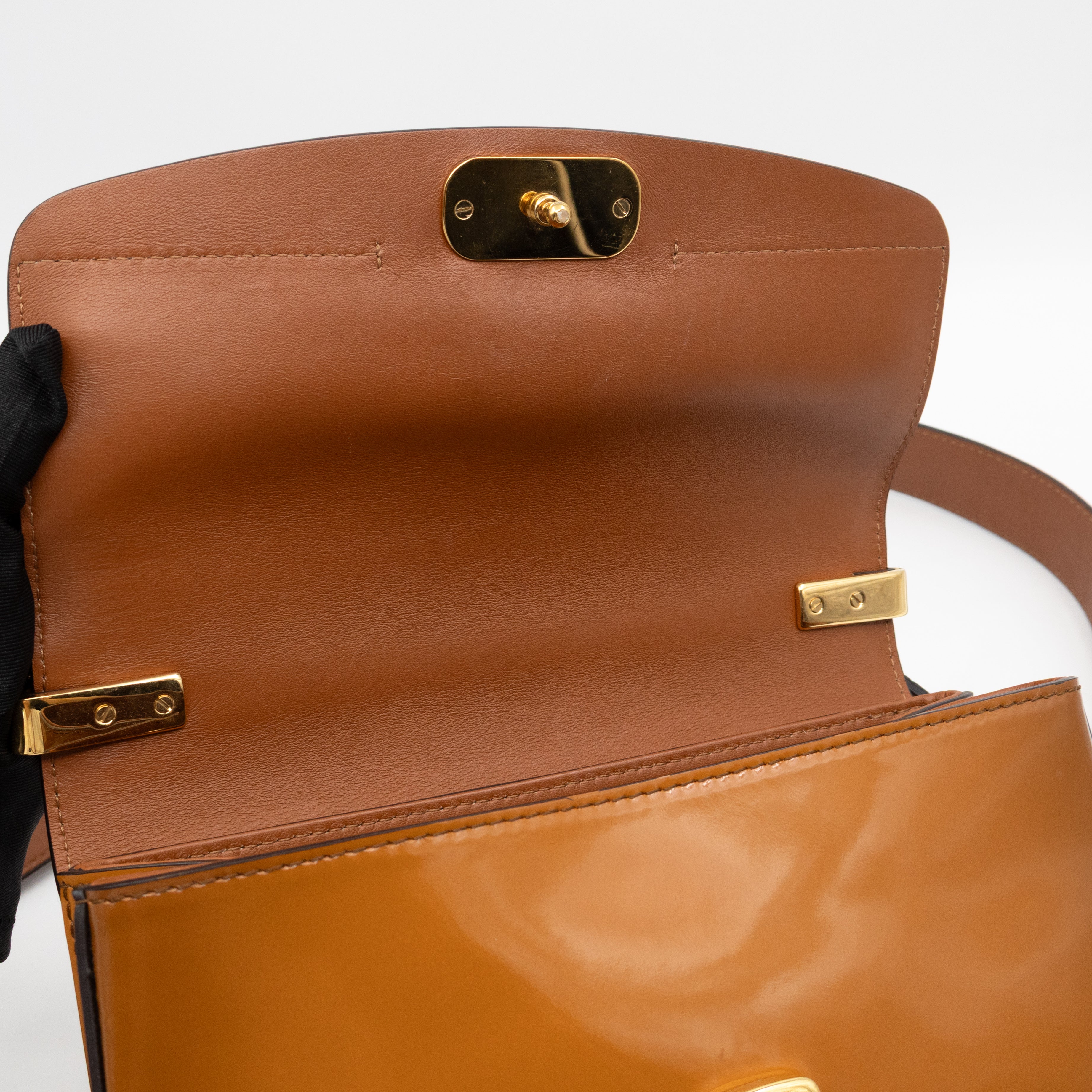 C Bag Small Brown Patent Leather