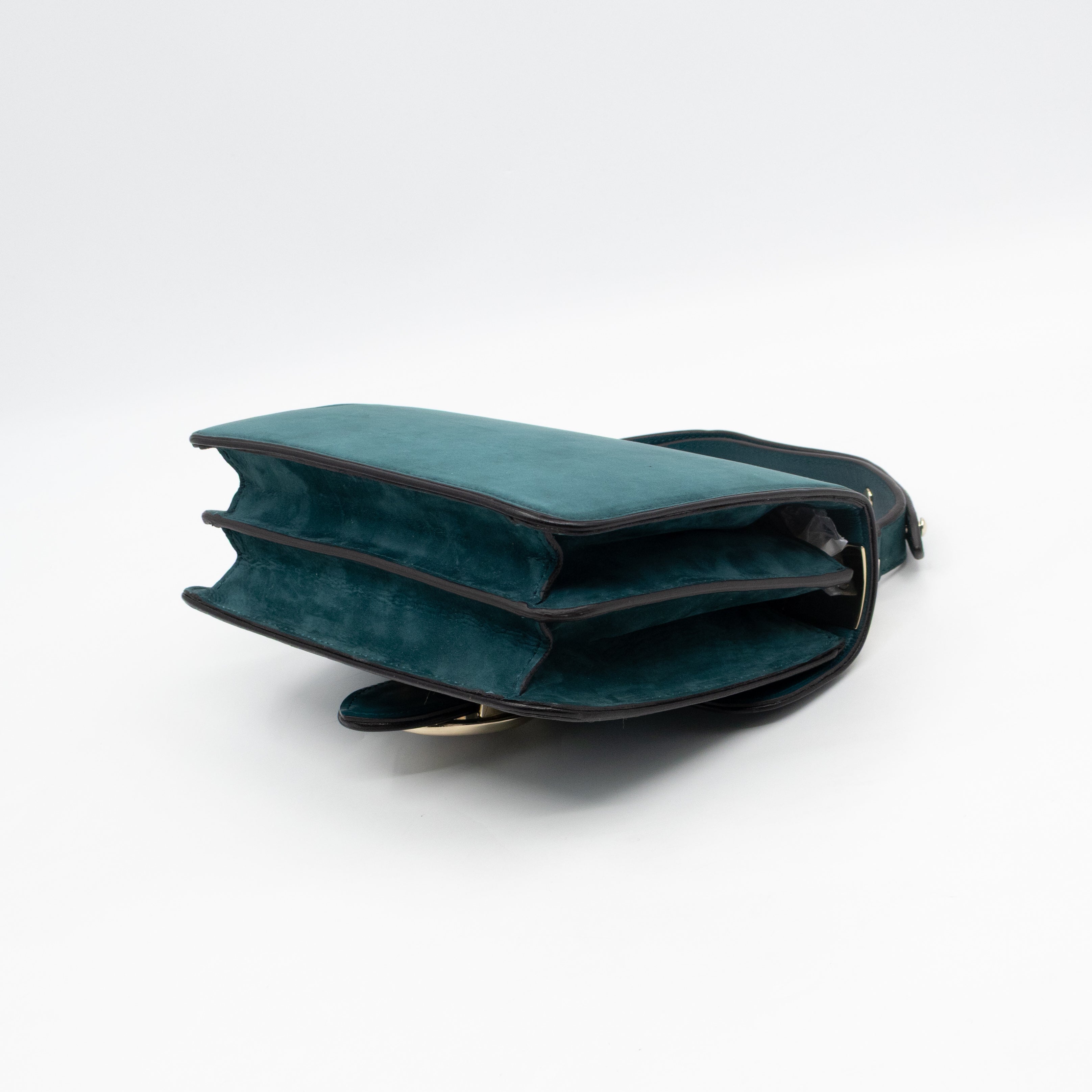 1973 Small Top Handle Bag Blue Nubuck