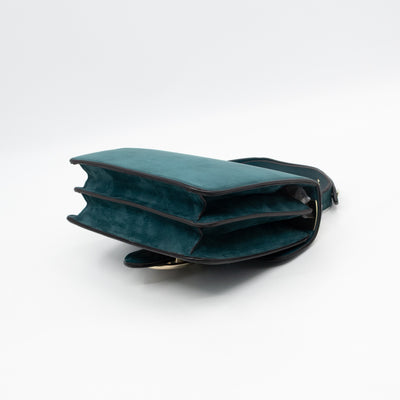 1973 Small Top Handle Bag Blue Nubuck