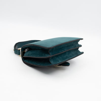 1973 Small Top Handle Bag Blue Nubuck
