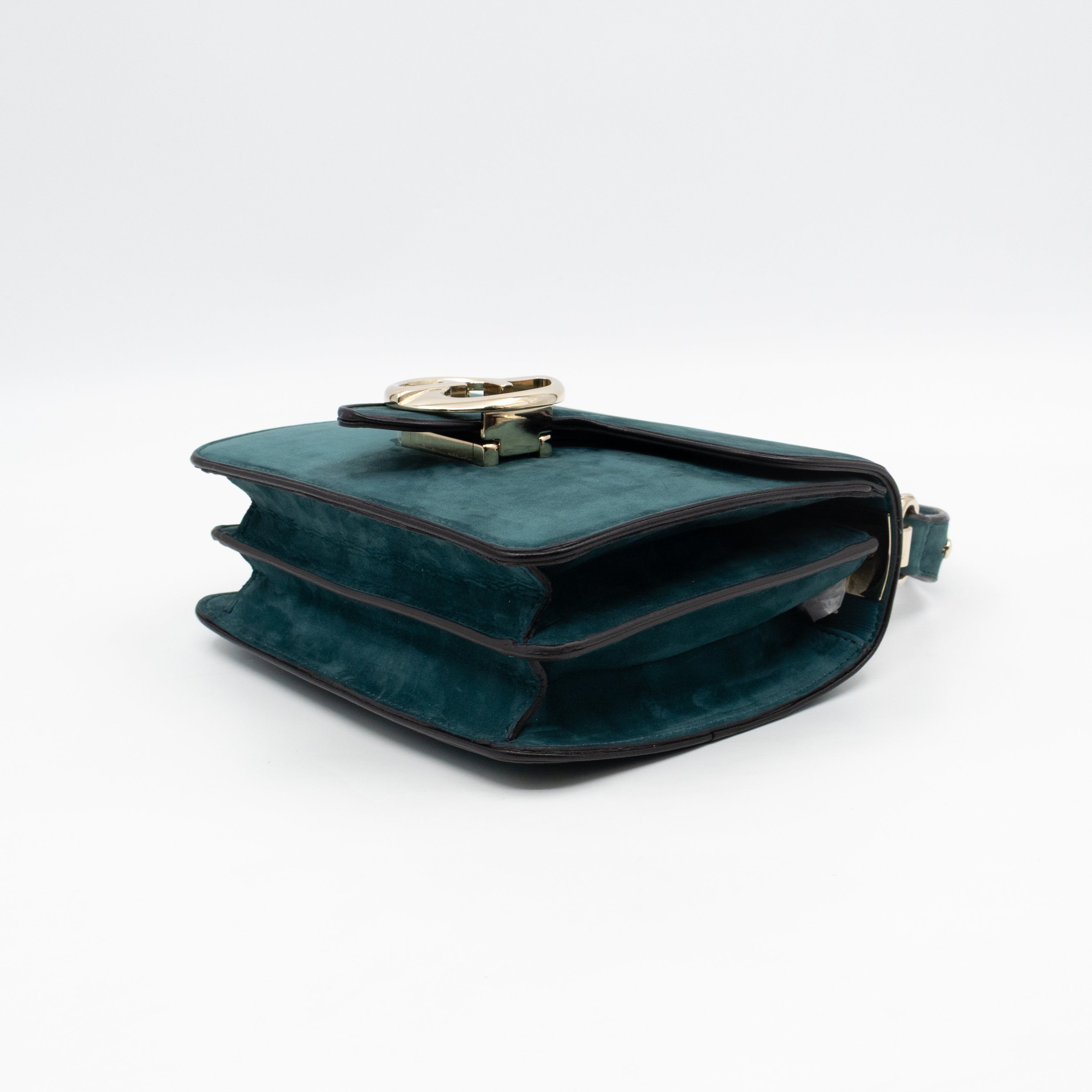 1973 Small Top Handle Bag Blue Nubuck