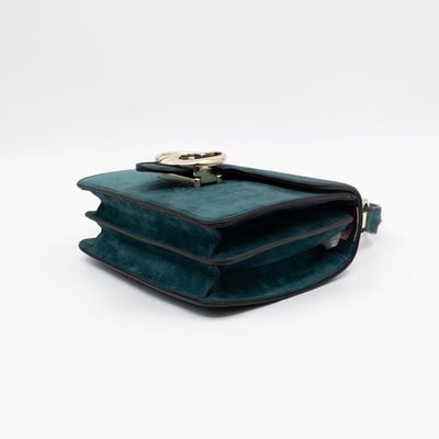 1973 Small Top Handle Bag Blue Nubuck