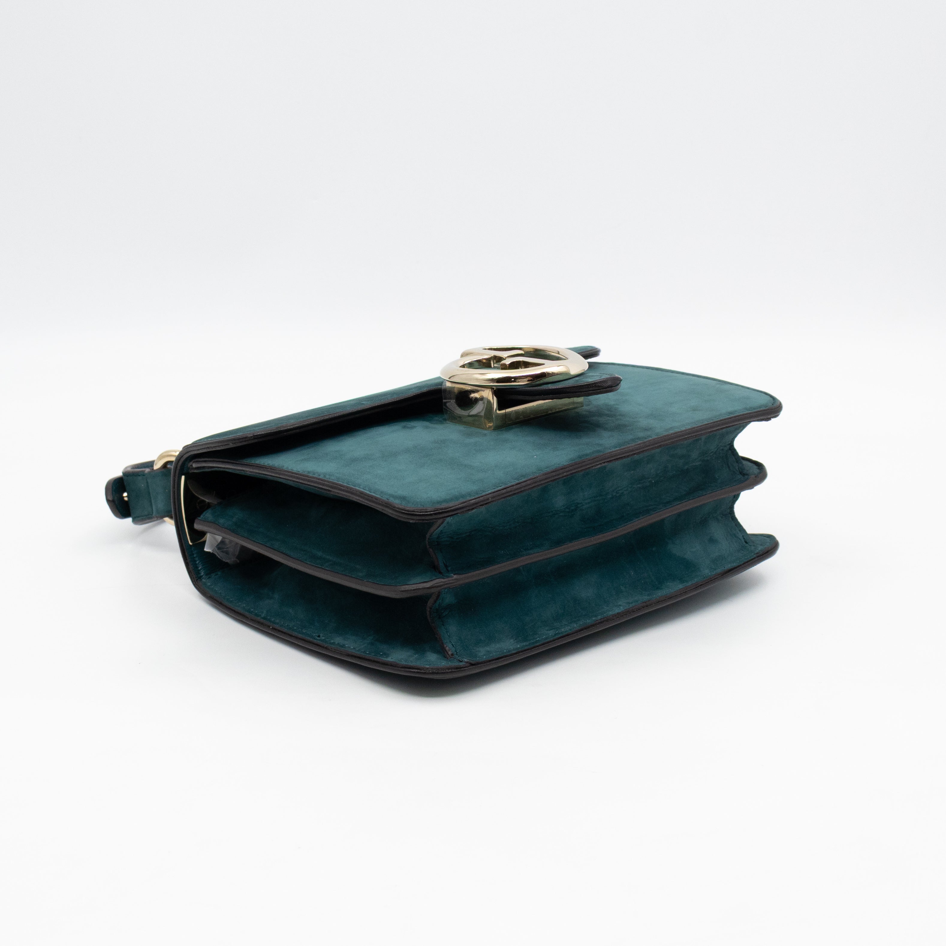 1973 Small Top Handle Bag Blue Nubuck