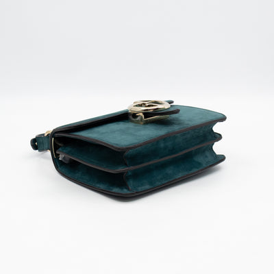 1973 Small Top Handle Bag Blue Nubuck