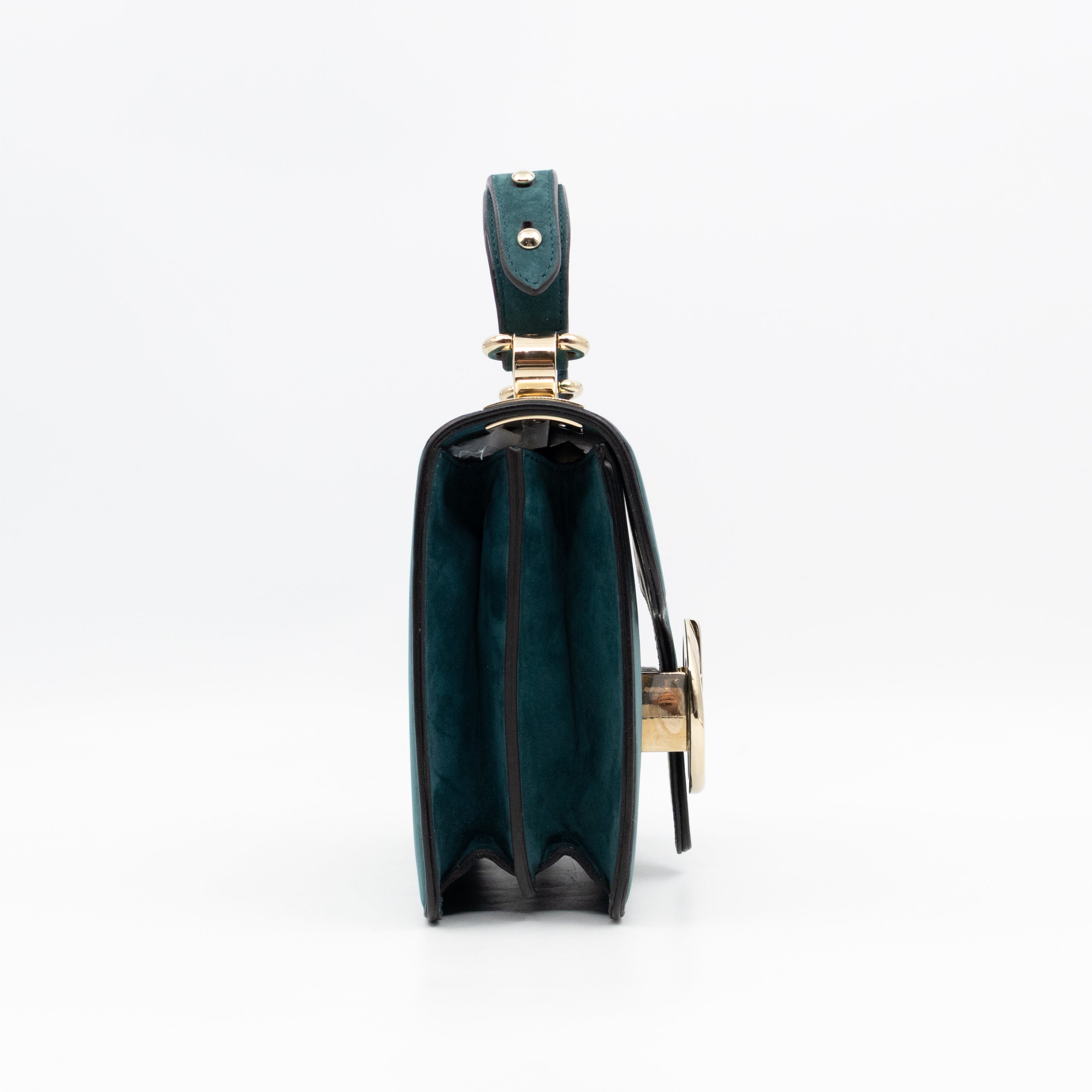 1973 Small Top Handle Bag Blue Nubuck