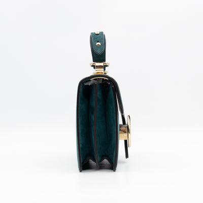 1973 Small Top Handle Bag Blue Nubuck