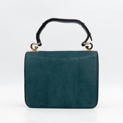 1973 Small Top Handle Bag Blue Nubuck