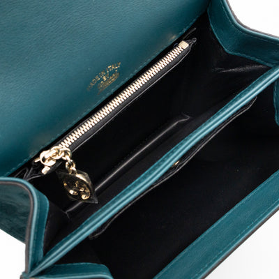 1973 Small Top Handle Bag Blue Nubuck