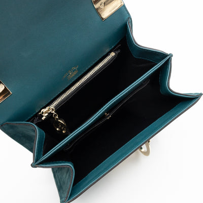 1973 Small Top Handle Bag Blue Nubuck