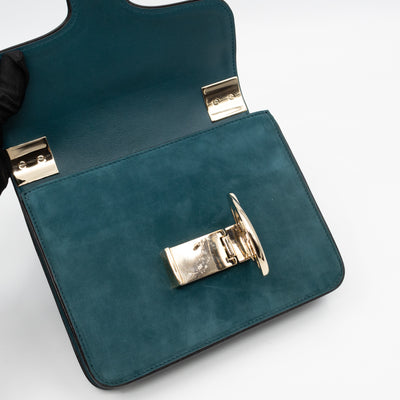 1973 Small Top Handle Bag Blue Nubuck