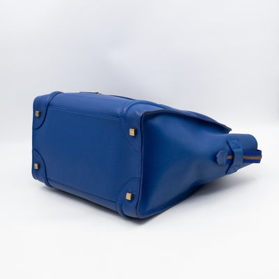 Mini Luggage Blue Leather