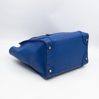 Mini Luggage Blue Leather