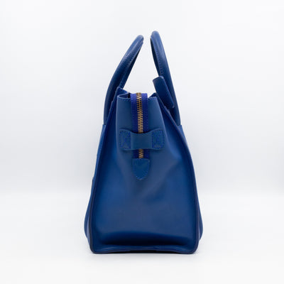 Mini Luggage Blue Leather