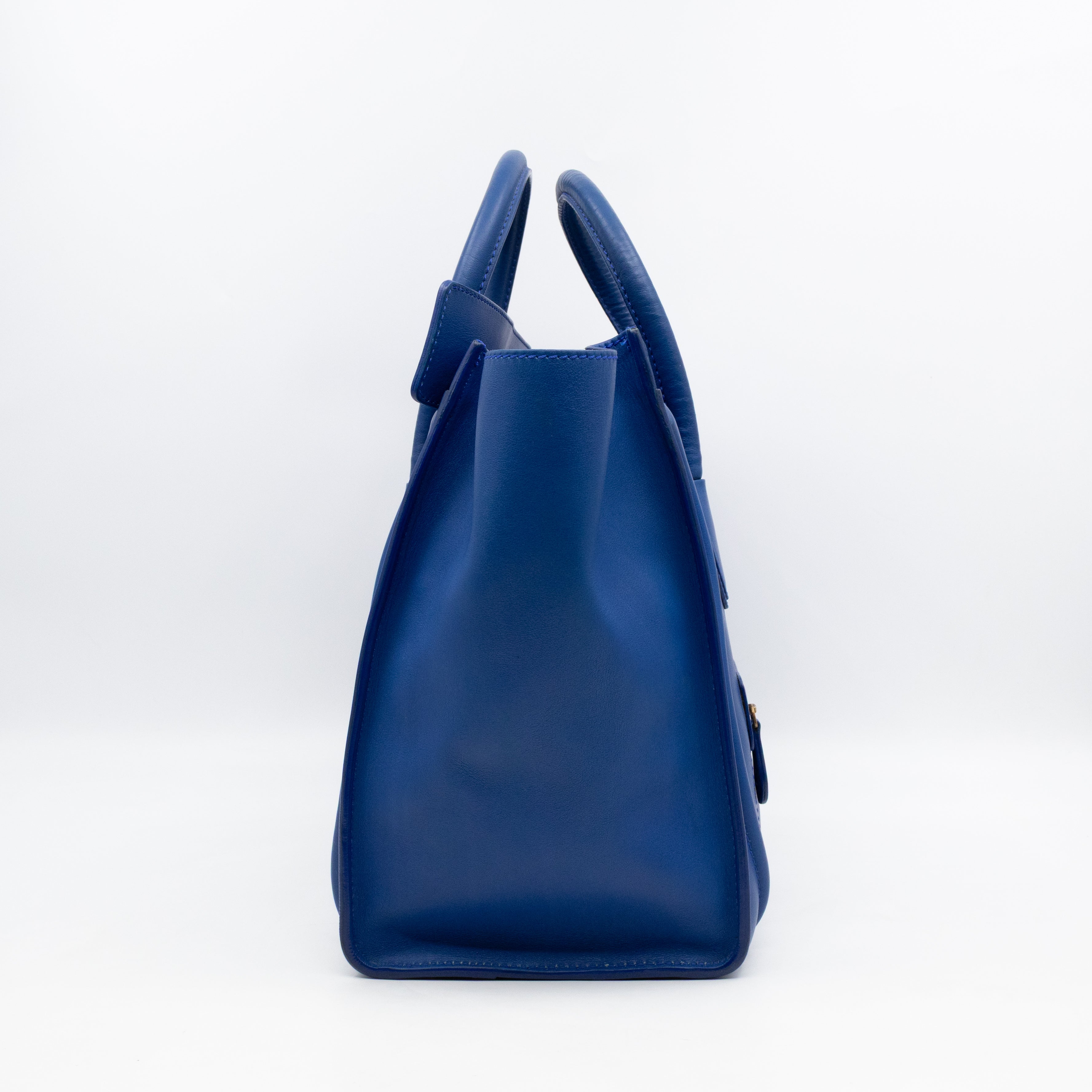 Mini Luggage Blue Leather