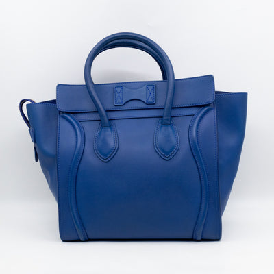 Mini Luggage Blue Leather
