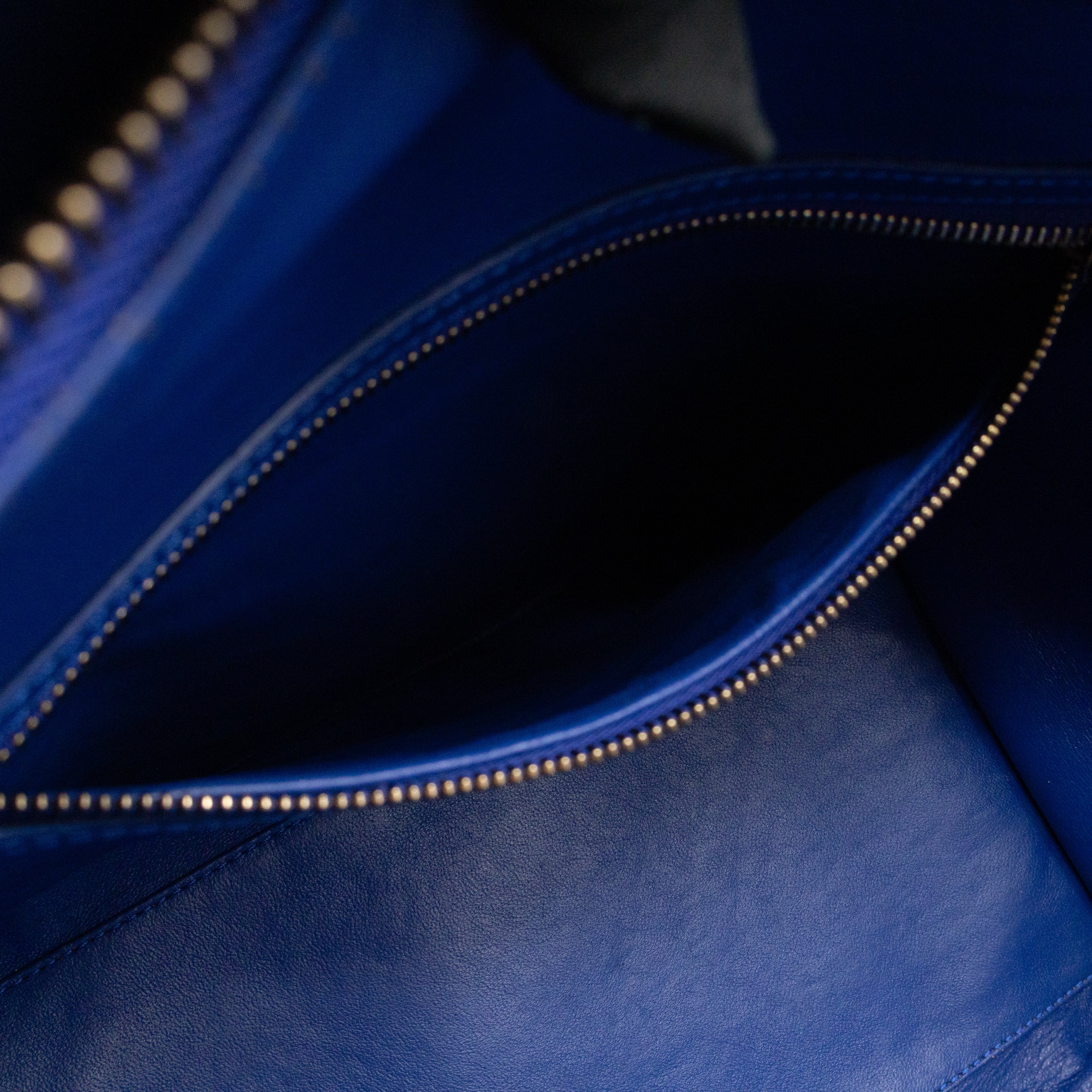 Mini Luggage Blue Leather