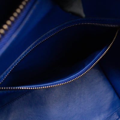 Mini Luggage Blue Leather