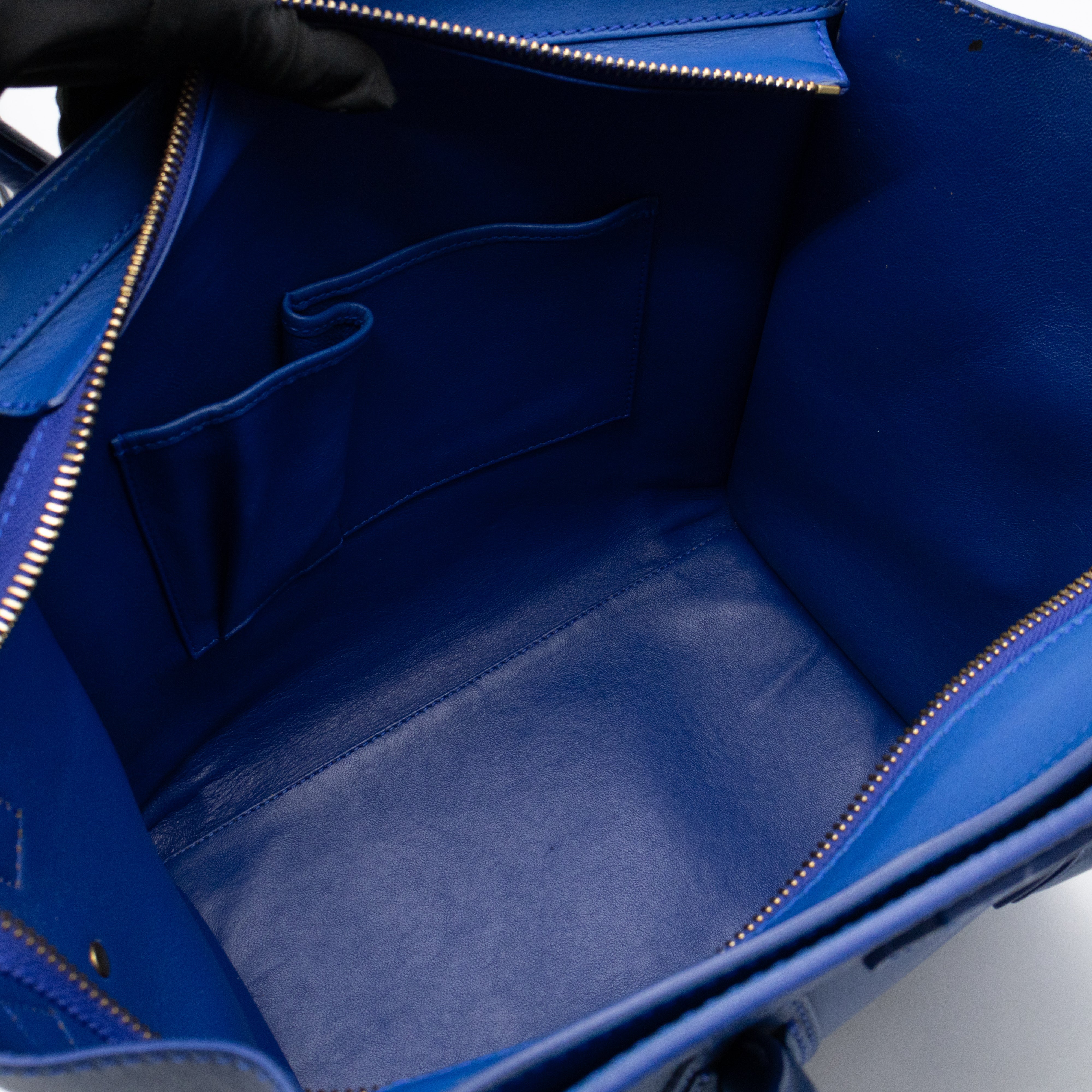 Mini Luggage Blue Leather