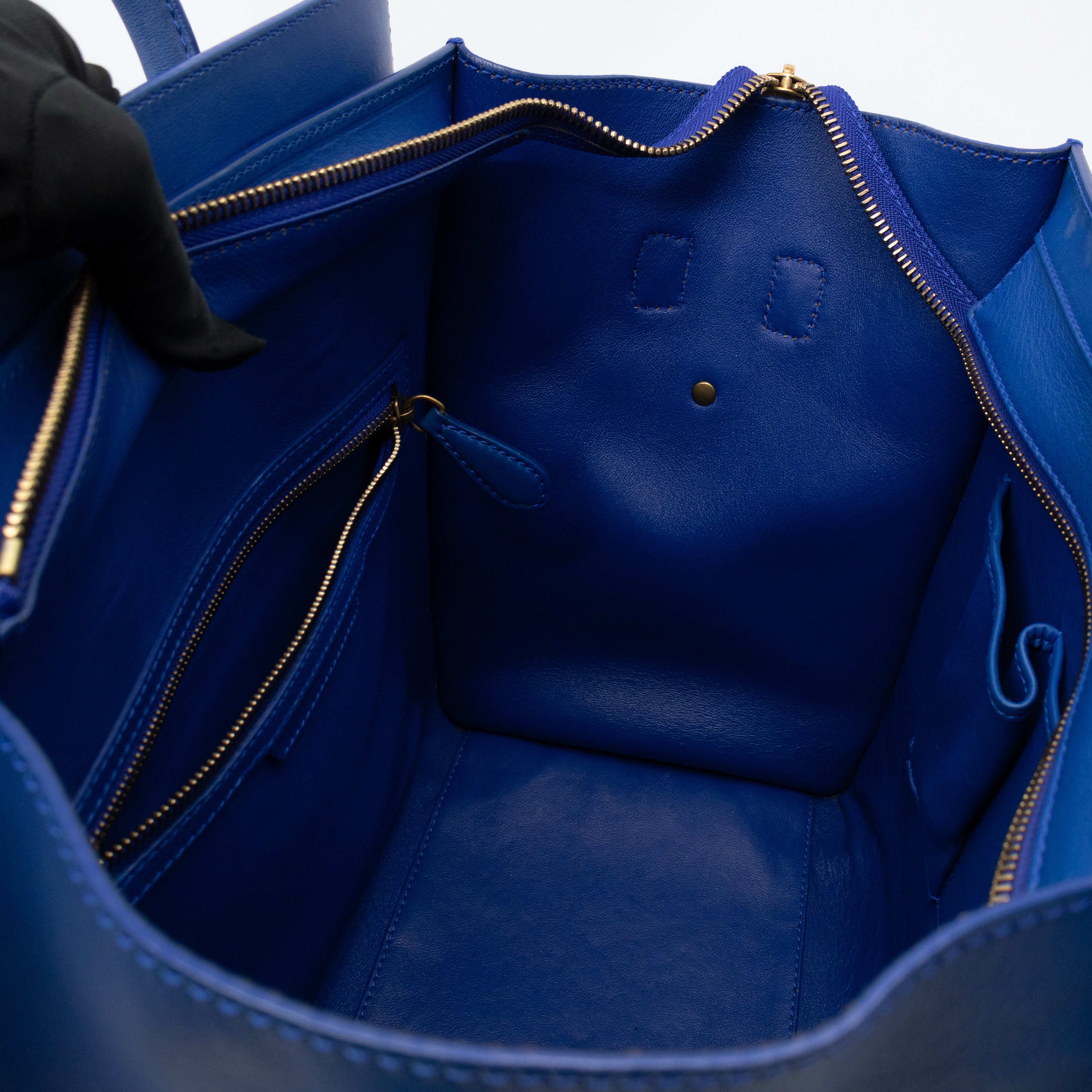 Mini Luggage Blue Leather