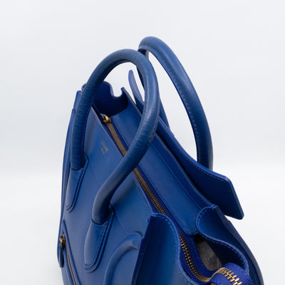 Mini Luggage Blue Leather