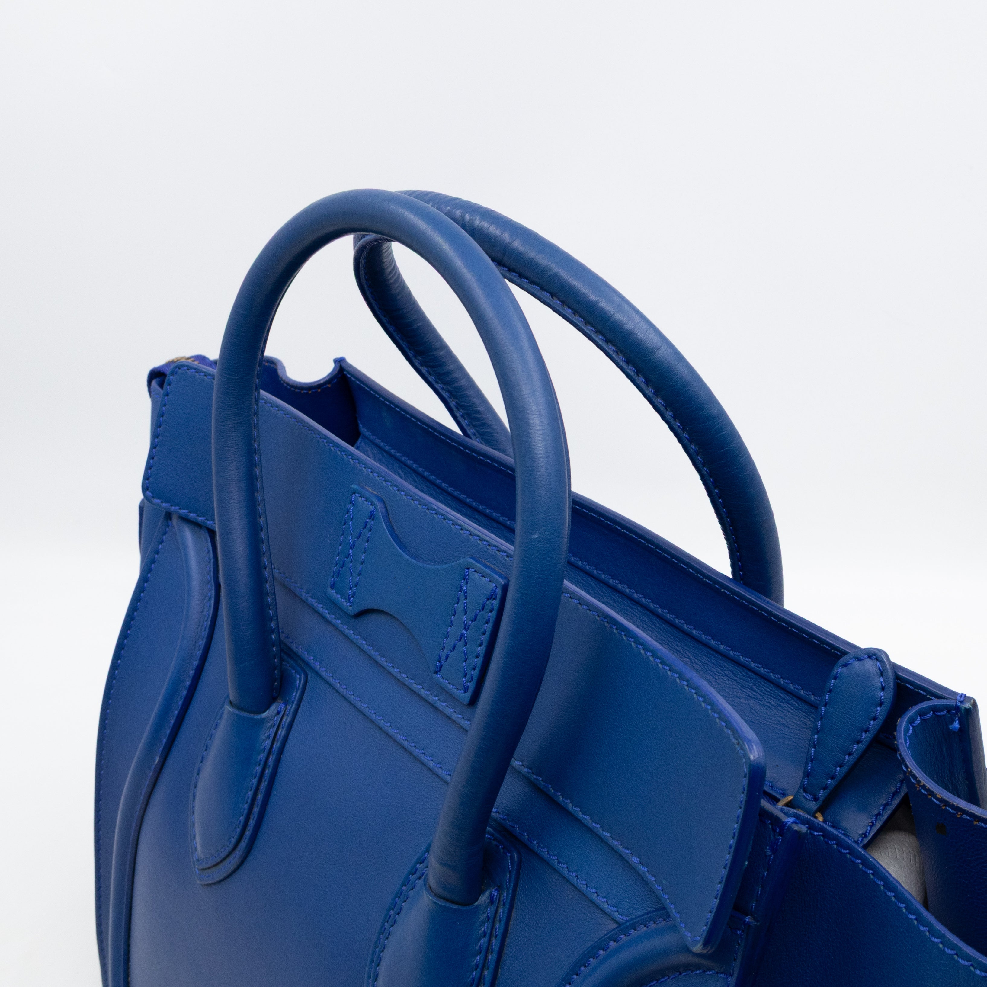 Mini Luggage Blue Leather