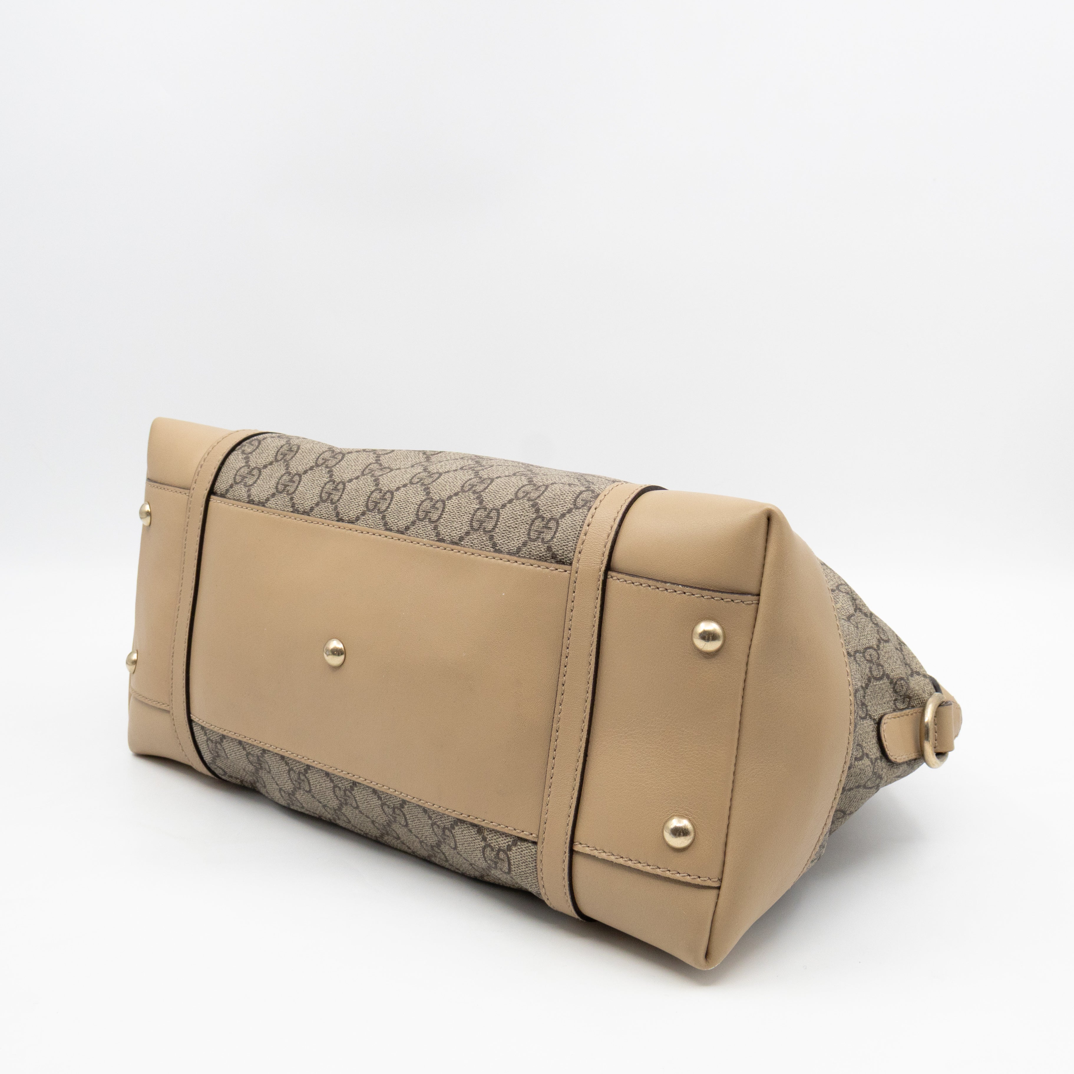 Nice Dome Satchel GG Supreme Beige Leather