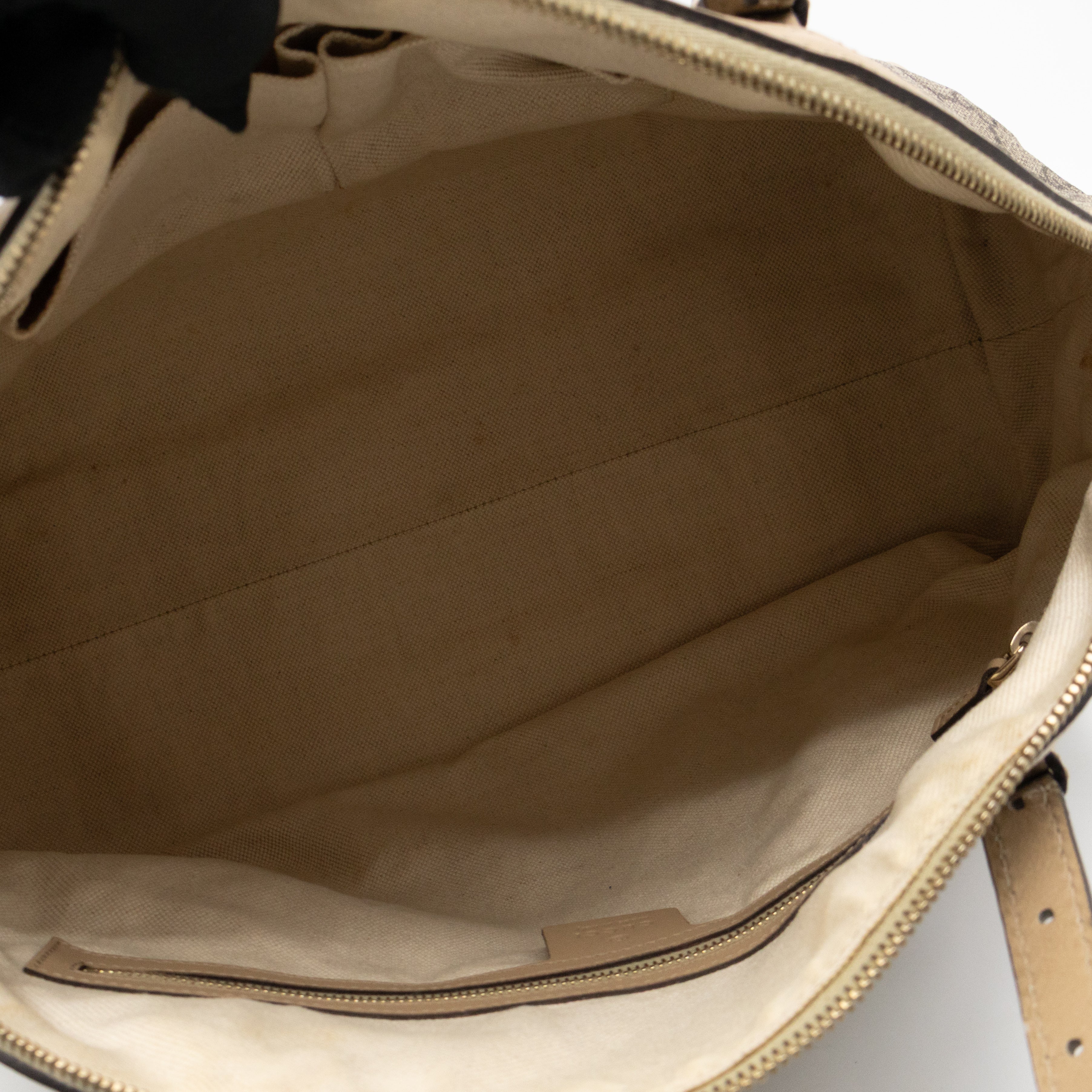 Nice Dome Satchel GG Supreme Beige Leather