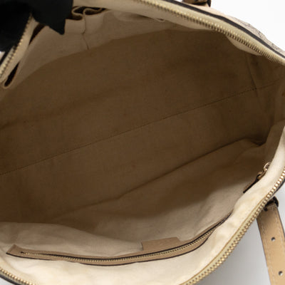 Nice Dome Satchel GG Supreme Beige Leather
