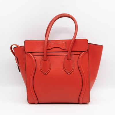 Micro Luggage Red Leather