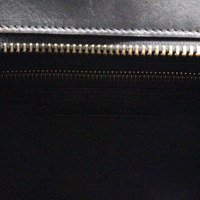 Micro Luggage Black & Mint Blue & Beige Leather