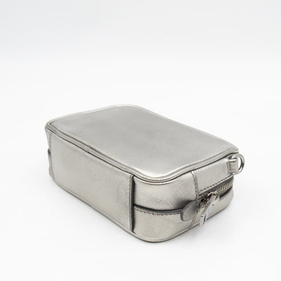 Camera Bag Silver Metallic Saffiano