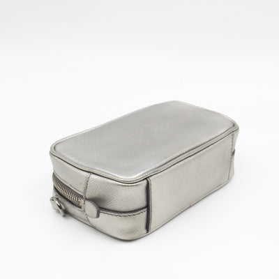 Camera Bag Silver Metallic Saffiano