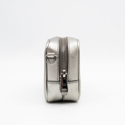 Camera Bag Silver Metallic Saffiano