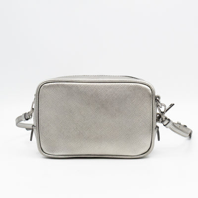 Camera Bag Silver Metallic Saffiano