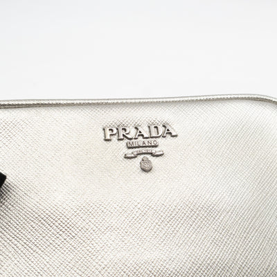 Camera Bag Silver Metallic Saffiano