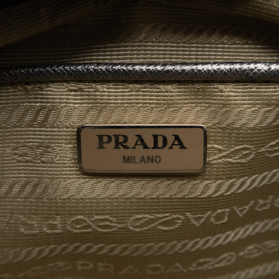 Camera Bag Silver Metallic Saffiano