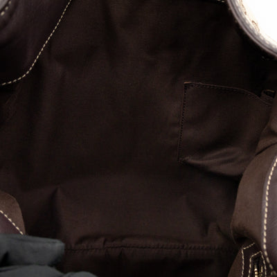 Indy Top Handle Tassels GG Supreme Canvas Brown Leather