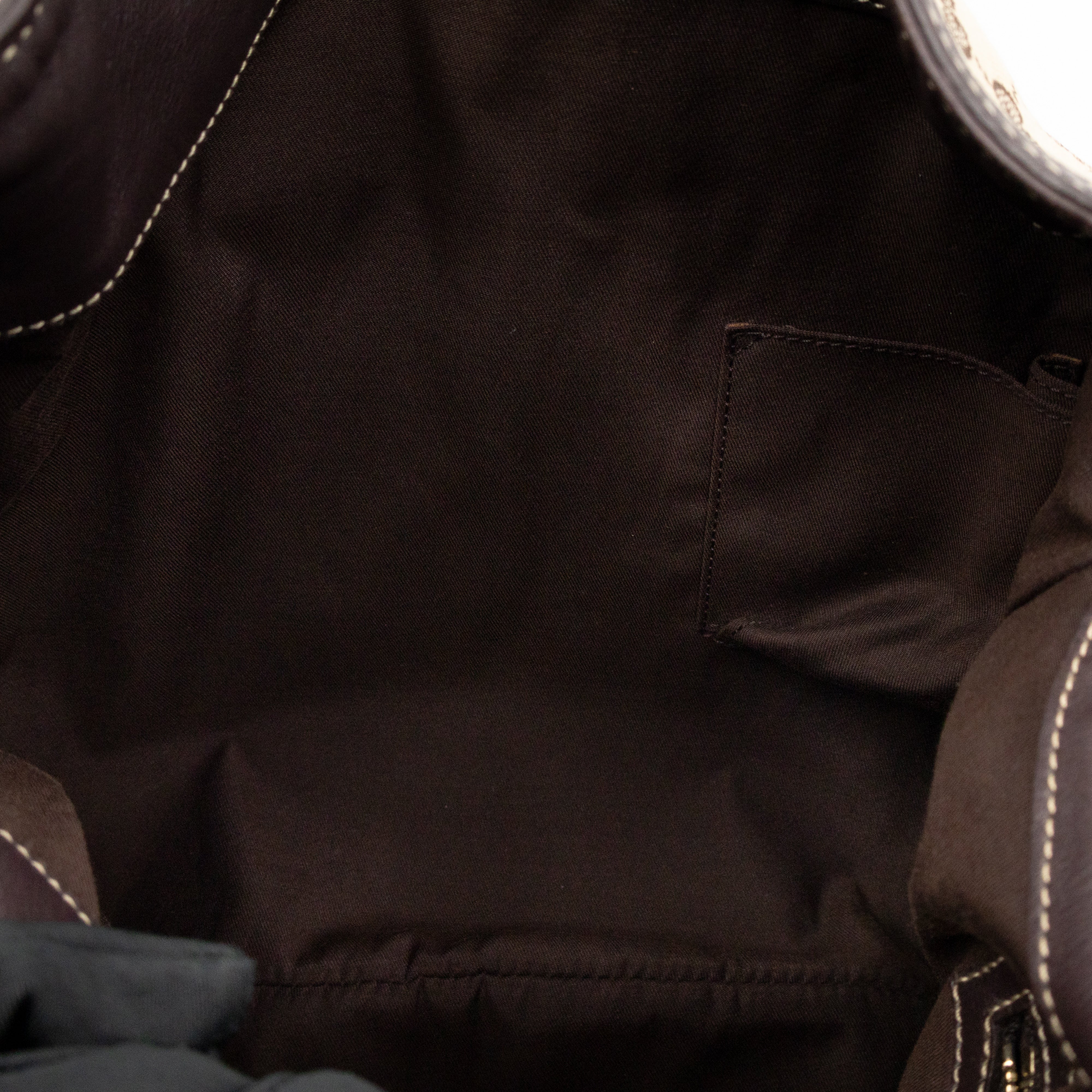 Indy Top Handle Tassels GG Supreme Canvas Brown Leather