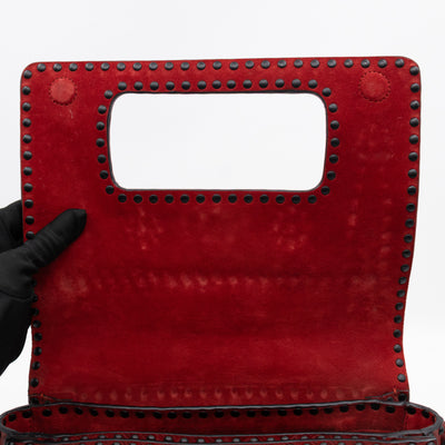 Dio(R)evolution Flap Bag Studded Red Leather