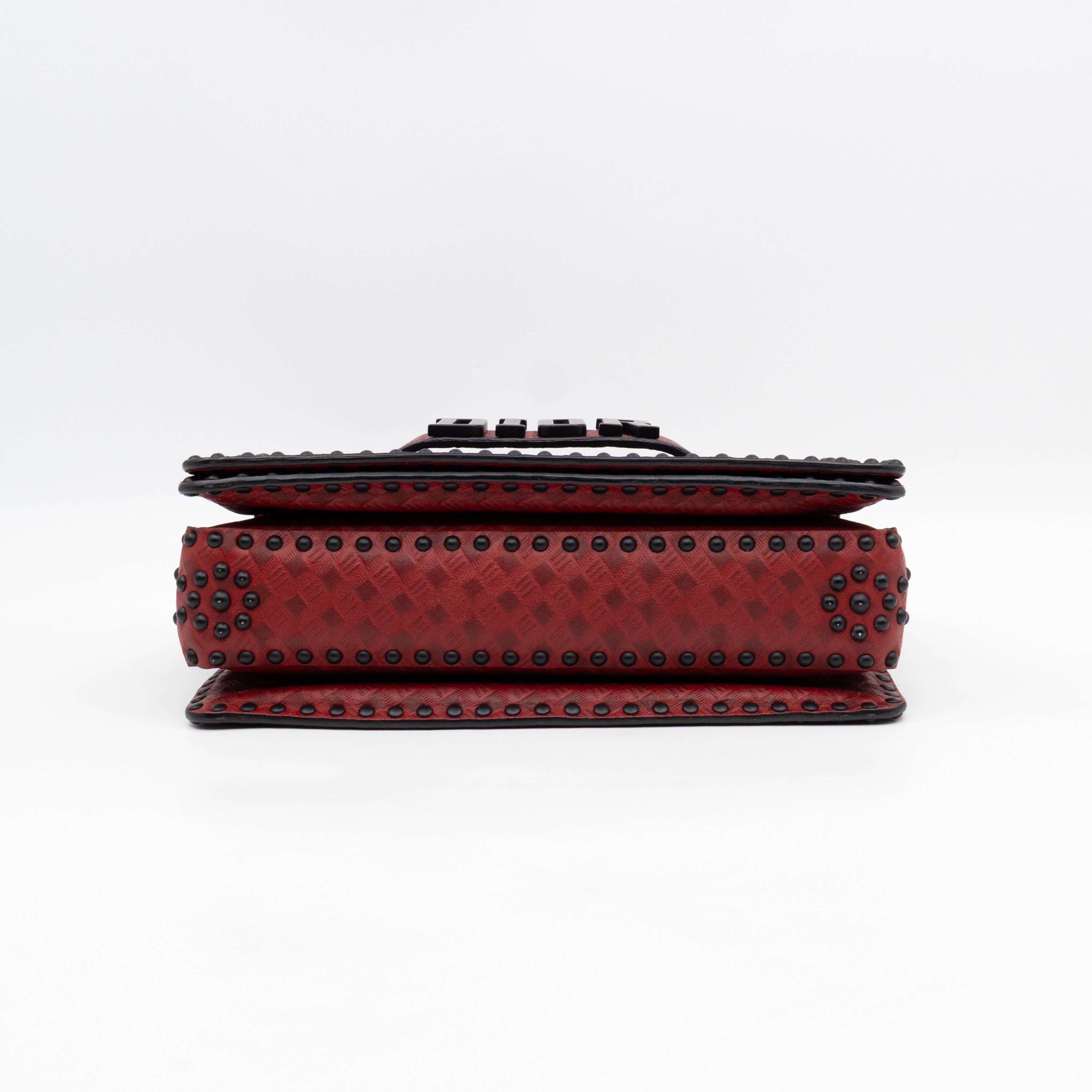 Dio(R)evolution Flap Bag Studded Red Leather