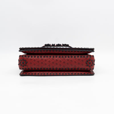 Dio(R)evolution Flap Bag Studded Red Leather