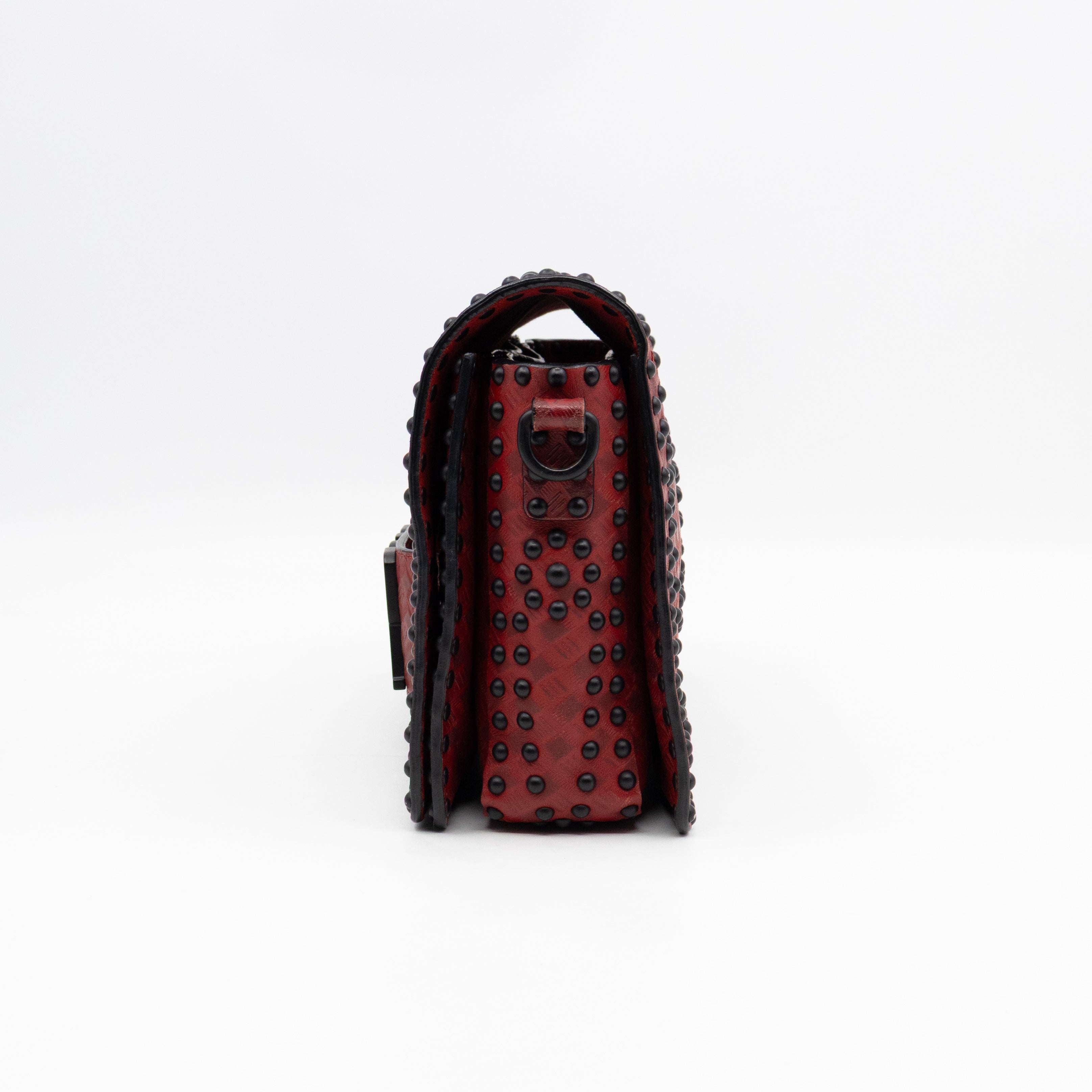 Dio(R)evolution Flap Bag Studded Red Leather